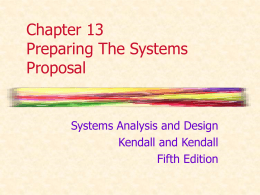 Chapter 13 Preparing The Systems Proposal