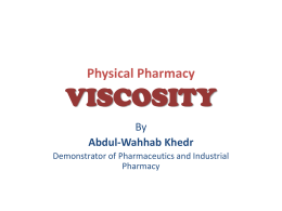 Physical Pharmacy VISCOSITY