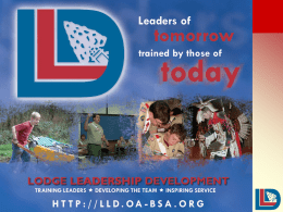 Lodge Leadership Development - OA Training