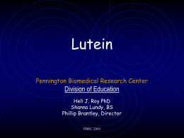 Lutein - Pennington Biomedical Research Center