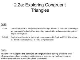 Exploring Congruent Triangles