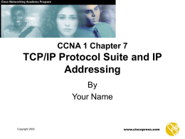 CCNA 1 Module 9 TCP/IP Protocol Suite and IP
