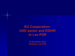 UXO projects in Lao PDR - Handicap International Seminars