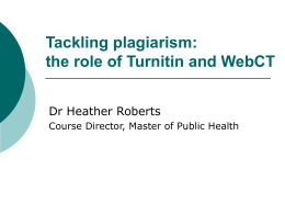 Tackling plagiarism - University of Nottingham