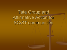 Tata Group and Affirmative Action for SC/ST communities