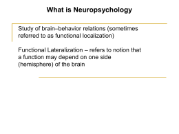 Neuropsychology (Chap. 18)