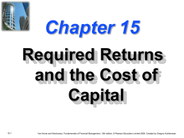 Chapter 15 -- Required Returns and the Cost of Capital