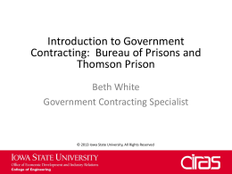 Thomson Prison Government Contractor PowerPoint