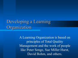 Developing a Learning Organization