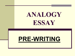 Analogy Essay: Pre