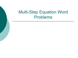 Multi-Step Equation Word Problems