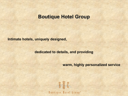 Boutique Hotel Group - The Boutique Hotels of the World