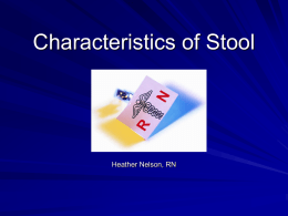 Characteristics of Urine and Stool