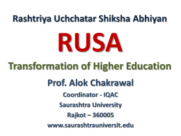 Rashtriya Uchchatar Shiksha Abhiyan (RUSA)