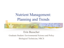 Crop Nutrient Management Planning and Trends