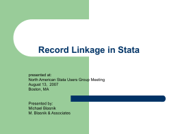 Record Linkage in Stata