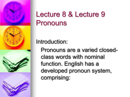1 Pronoun concord in number