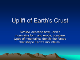 10.2 Uplift of Earth`s Crust