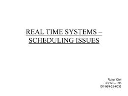 REAL TIME SYSTEMS – SCHEDULING ISSUES