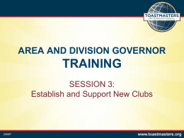 Session Agenda - District 25 Toastmasters
