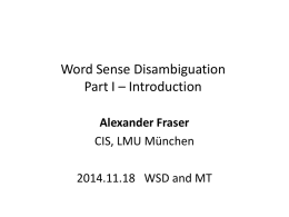 Introduction to Word Sense Disambiguation