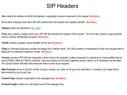 SIP Headers