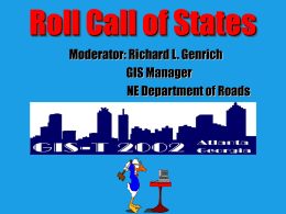 Roll Call of States - West Virginia GIS Technical Center