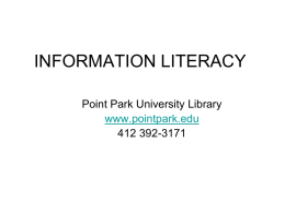 information literacy - Point Park University