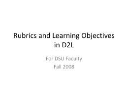 Using Rubrics in D2L