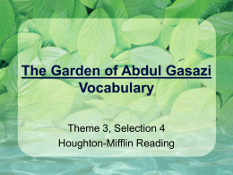 The Garden of Abdul Gasazi Vocabulary