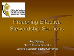 Preaching Effective Stewardship Sermons