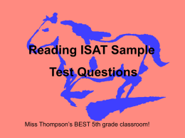 ISAT Reading Game - Intermediate Elem