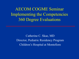 Implementing the Competencies 360 Degree Evaluations