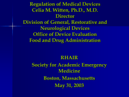 Regulation of Medical Devices