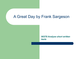 A Great Day by Frank Sargeson