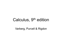 Calculus, 9th edition