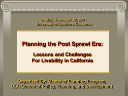 Planning the Post Sprawl Era - USC Price School of Public Policy