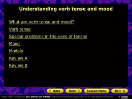 Verb Tense - Ms. B`s Class is Online / FrontPage