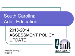 specific assessment policy