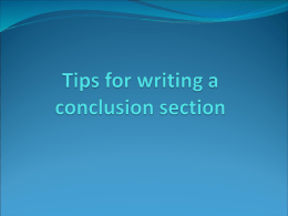 Writing a conclusion section