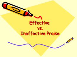 Effective Vs. Ineffective Praise
