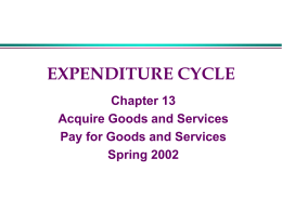 EXPENDITURE CYCLE