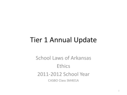 Tier 1 Annual Update - Arch Ford Education Service Cooperative