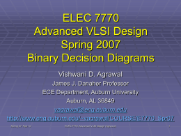 Lecture 8: Binary Decision Diagrams