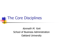 The Core Disciplines - School of Business Administration