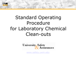 Standard Operating Procedure for Laboratory Clean-outs