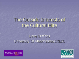The Outside Interests of the UK Cultural Agencies
