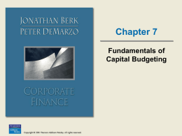 Chapter 7 Fundamentals of Capital Budgeting