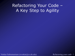 RefactoringYourCode_KeyStepToAgility