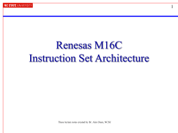 Mitsubishi M16C Instruction Set Architecture